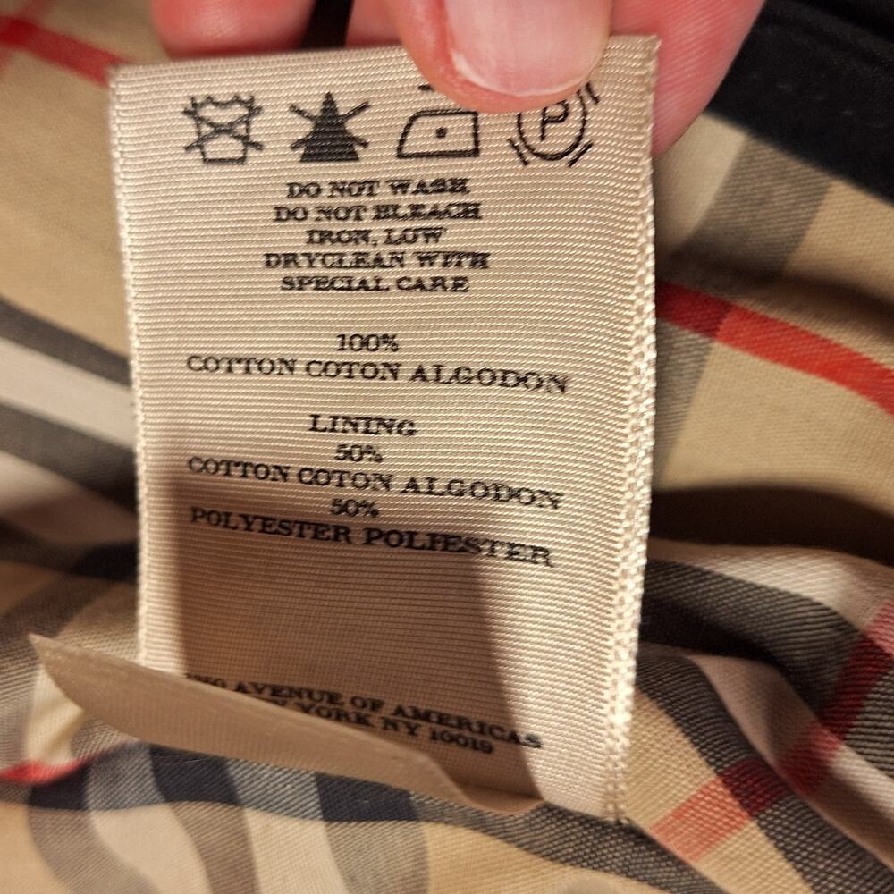 Burberry Carmen Trench coat Black canvas nova check plaid interior button down - Picture 7 of 16